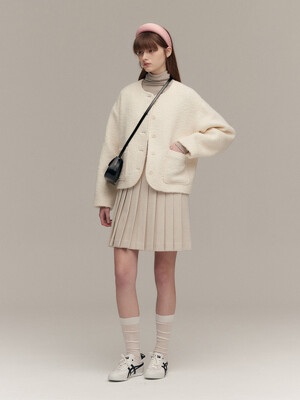 ROUND BOUCLE JACKET (sand ivory)