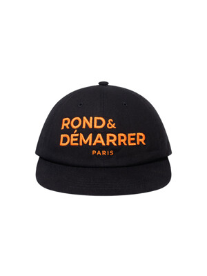 [Unisex] Rond&Demarrer Bold logo Washed 6Panel Cap (Black)