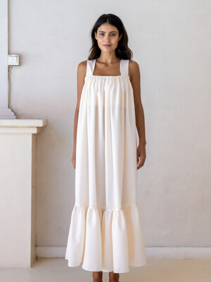 Daphne Cream Tie-back Maxi Dress