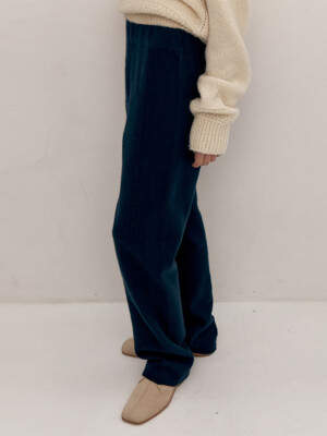 Merino Wool Long Knit Pants  Navy (WE415UC02R)