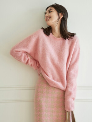 Mohair R-neck Pullover Knit (2color)