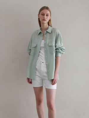 Linen pocket shirt_mint