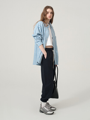 UNISEX OVERSIZED SHIRT SKY BLUE CHECK_UDSH4A105B2