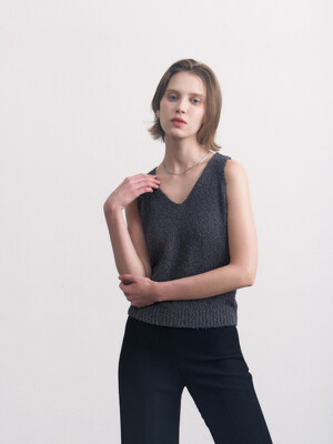 pigtail cotton sleeveless charcoal