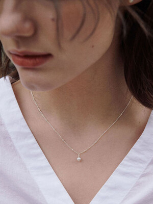 [925 silver] Un.silver.180 / snow pearl necklace