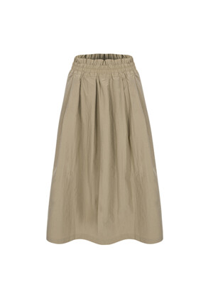 24SS Callaite Pleats Long  Skirt - Beige