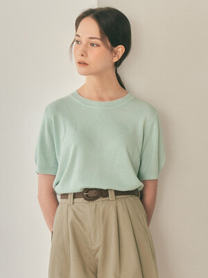 WD_Simple round neck knit top_MINT