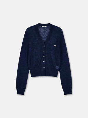 button kidmohair cardigan-navy