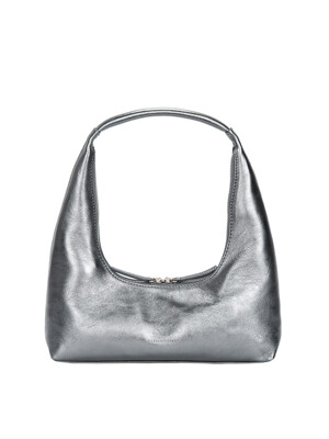 HOBO SHOULDER_metallic grey foiled plain