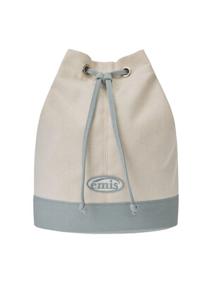 CANVAS MARINE BAG-IVORY/BLUE