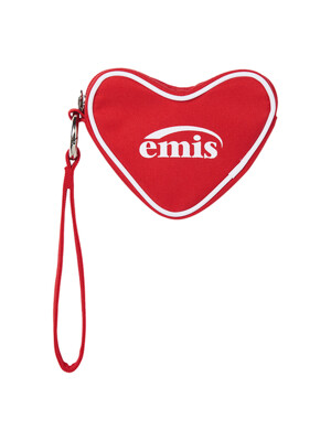 HEART KEYRING POUCH-RED