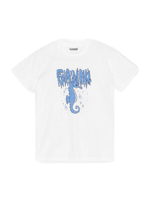 Basic Jersey Seahorse Relaxed T-shirt_Bright White_T3895