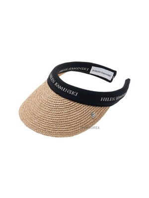 [헬렌 카민스키] FW24 여성 마리나 썬바이저 HAT50318 NATURAL BLACK LOGO