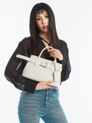 BELT MINI TOTE BAG, CREAM