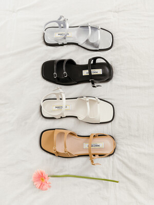 Hoi 호이 더블 버클 플랫형 샌들_4color 2cm
