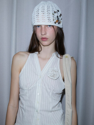 SUMMER BUTTON BEANIE, IVORY