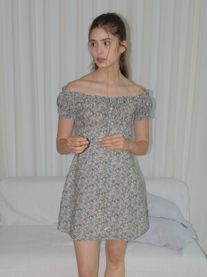 LILLIAN FLORAL MINI ONEPIECE_GREEN
