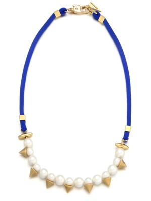 Stud Pearl Blue Point Necklace