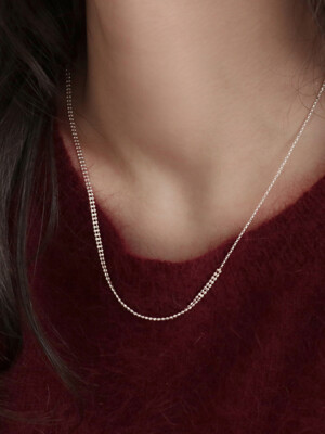 [단독]silver mixed chain necklace