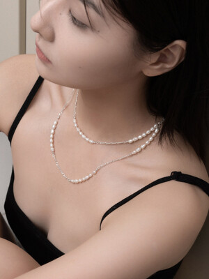 Pearl chain necklace 진주 체인 네크리스