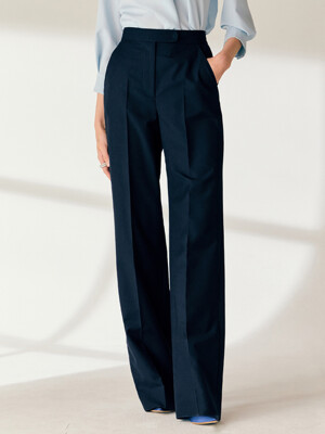 HARPER Semi wide trousers (Navy/Black/Lavender)
