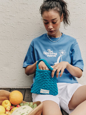 Double Crochet Bag Blue