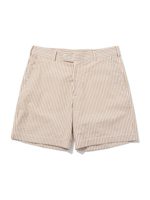 SEERSUCKER SHORTS - ORANGE BROWN