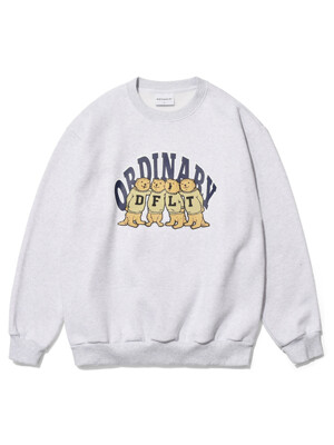 [기모] FOUR OTTERS SWEAT SHIRTS MELANGE GREY