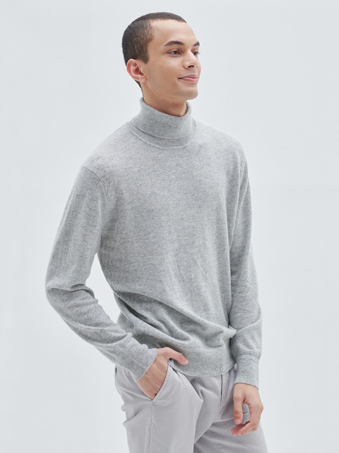 티셔츠,니트,니트,티셔츠,니트 - 머레이 알란 (murray allan) - [M23MPU048]Herringbone rollneck pullover(Light grey)
