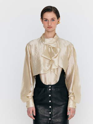 WANCY Caped Blouse - Light Beige