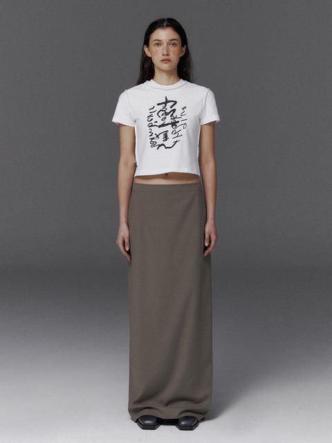 스커트 - 스튜디오 테이블 (STUDIO TABLE) - CUTTING LONG SKIRT, KHAKI
