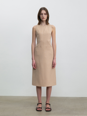 Minimal Tweed Dress Sand Beige (JWDR3E905I3)