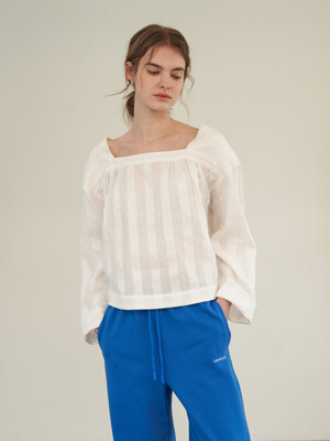 Square neck blouse (White)