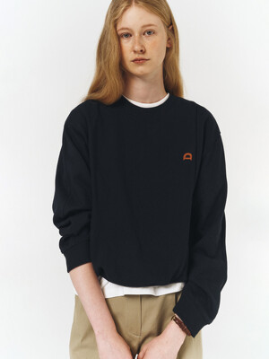 UNISEX DUNST LOGO CREASE SWEATSHIRT FRENCH NAVY_UDTS3C103N2