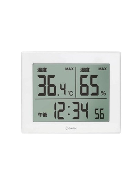 홈데코 - 드레텍 (DRETEC) - 드레텍 대형화면 온도 습도 표시 벽/탁상용 디지털 시계 O-506