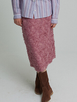 Fringe maxi skirt / Dusty pink