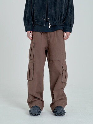 Nonfade Wide Cargo Pants (Brown)