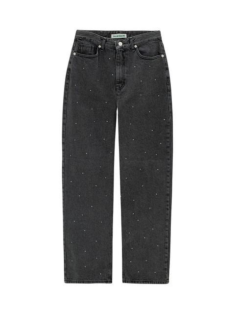 데님 - 샐러드바구니 (SALADBAGUNI) - Hotfix Semi Wide Denim Jeans_bleached black