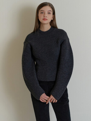 Peony volume knit (charcoal)