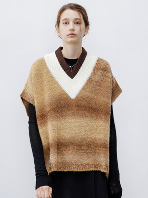 TG_Twilight v-neck gradient wool vest