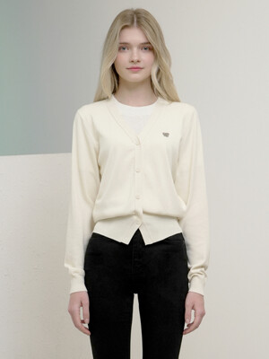 W1013 SOLID KNIT CARDIGAN_IVORY