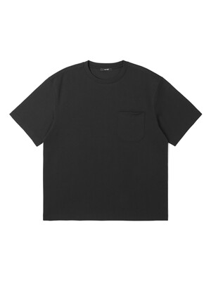 남성 리싸이클 분또 변형 포켓 반팔 라운드 티셔츠 (BLACK) (HA4ST90-39)