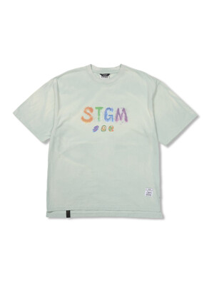 Crayon STGM Vintage-Like Washed Oversized Short Sleeves T-Shirts Sky Blue