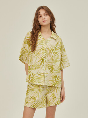 BALI V-NECK PAJAMA SET_lime green