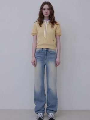 CARINA DENIM LONG WIDE PANTS