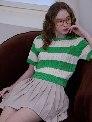 CINDY STRIPE KNIT TOP_3COLORS_GREEN