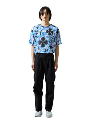 Blue Clover Print Short Sleeve