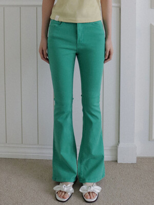 VIVID SLIM BOOTCUT PANTS_7COLORS_GREEN