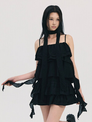 sweety scarf bustier-black