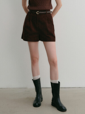 아리아 투 턱 코듀로이 숏 팬츠 / ARIA TWO TUCK CORDUROY SHORT PANTS_3colors